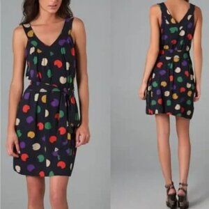 Marc By Marc Jacobs Normandy Navy Blue‎ Sleeveless Smudge Dot Dress